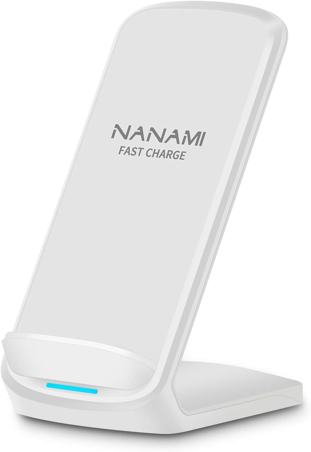 NANAMI Fast Wireless Charging Stand – Qi-Certified Vertical Charger for Samsung Galaxy S25/S24/S23 & iPhone 17/16/15 | Desk-Friendly, Silent, Sleek & Perfect for Gaming Stations & Offices