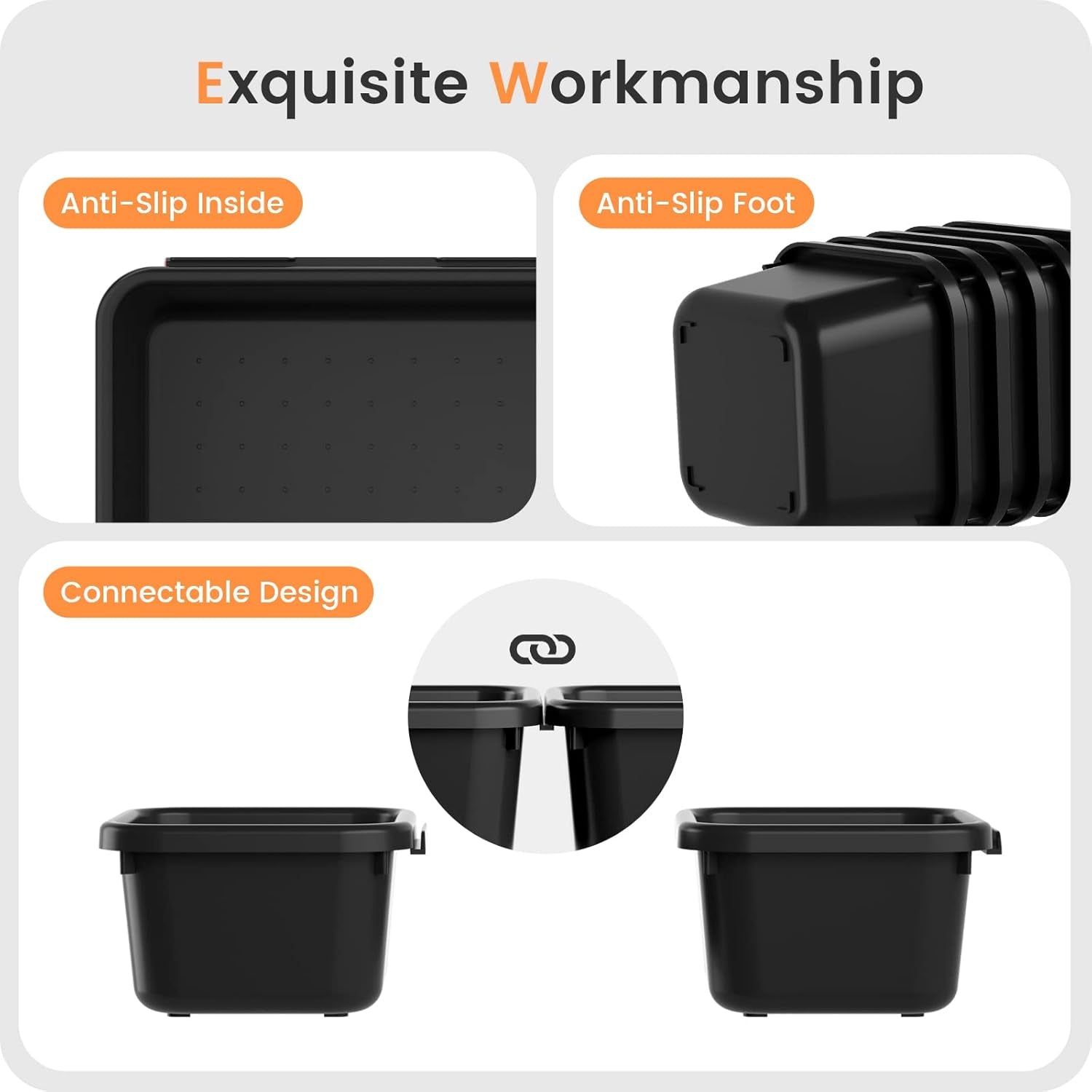 🧩 22-Piece Drawer Organizer Set – Multi-Size Plastic Storage Bins for Desk, Bathroom, Vanity, Kitchen & Office | Stackable, Easy-Clean, Customizable Drawer Dividers 