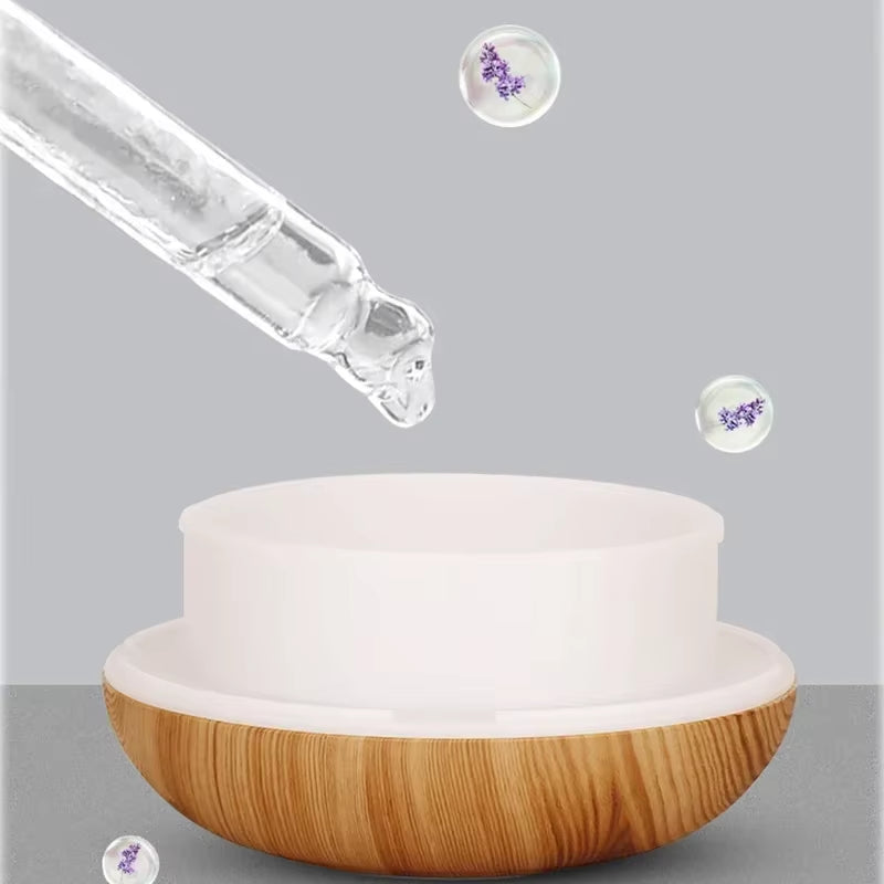 🌿 Wood Grain Ultrasonic Aroma Diffuser – Essential Oil Humidifier with Remote Control & 7-Color LED Mood Light | Cool Mist & Quiet Operation for Home, Office, or Bedroom