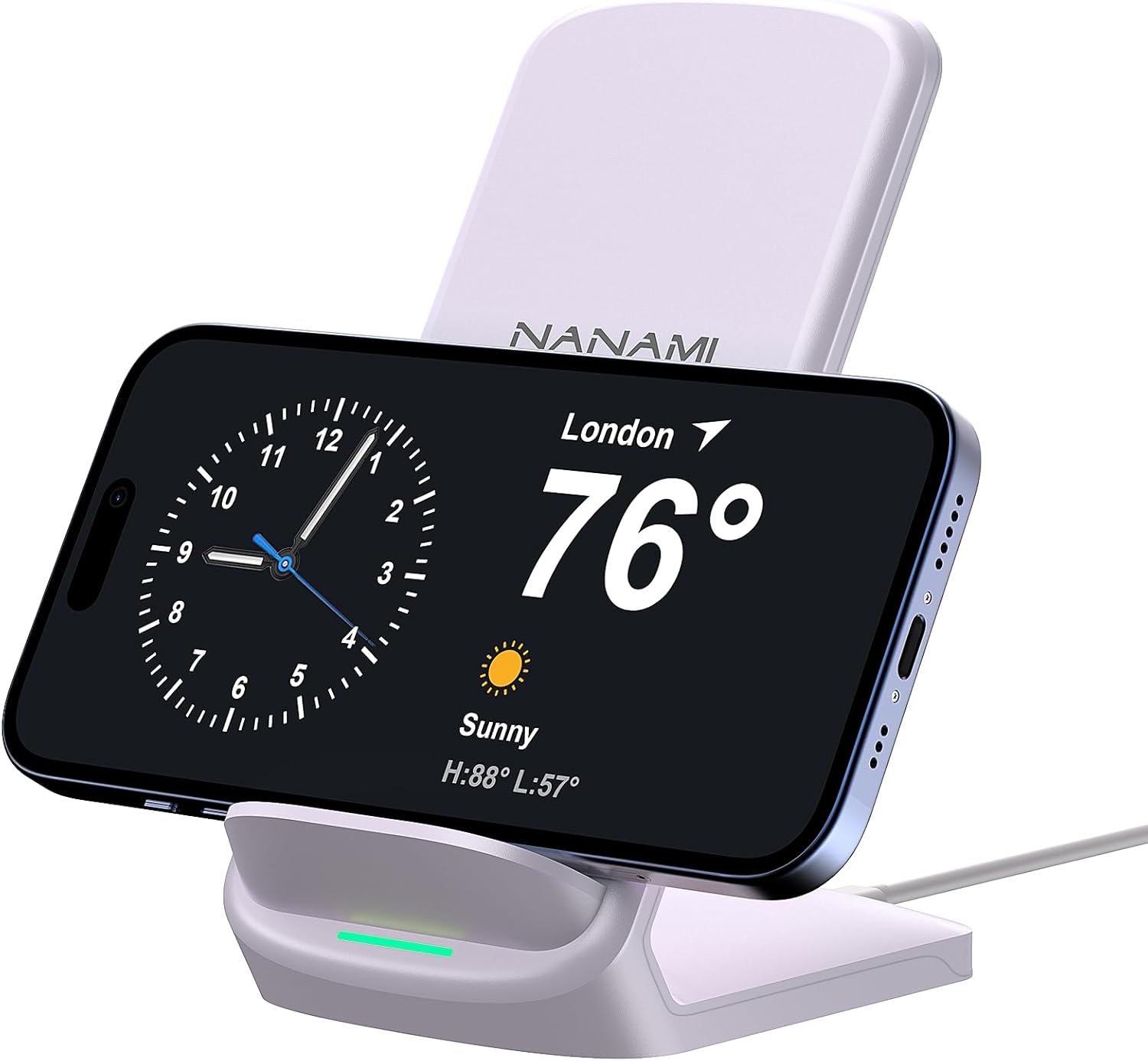 NANAMI Fast Wireless Charging Stand – Qi-Certified Vertical Charger for Samsung Galaxy S25/S24/S23 & iPhone 17/16/15 | Desk-Friendly, Silent, Sleek & Perfect for Gaming Stations & Offices