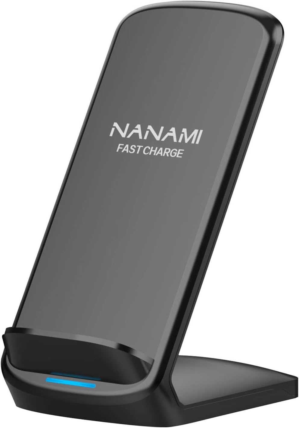 NANAMI Fast Wireless Charging Stand – Qi-Certified Vertical Charger for Samsung Galaxy S25/S24/S23 & iPhone 17/16/15 | Desk-Friendly, Silent, Sleek & Perfect for Gaming Stations & Offices