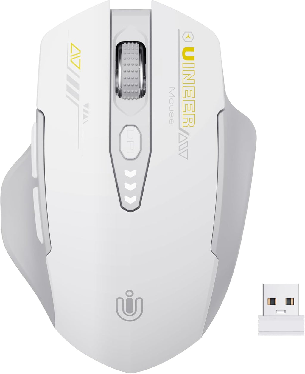 ⚡ Ergonomic Wireless Mouse with Visible Battery Level – 2.4GHz, Rechargeable, 4 DPI Settings 
