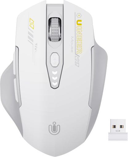 ⚡ Ergonomic Wireless Mouse with Visible Battery Level – 2.4GHz, Rechargeable, 4 DPI Settings 