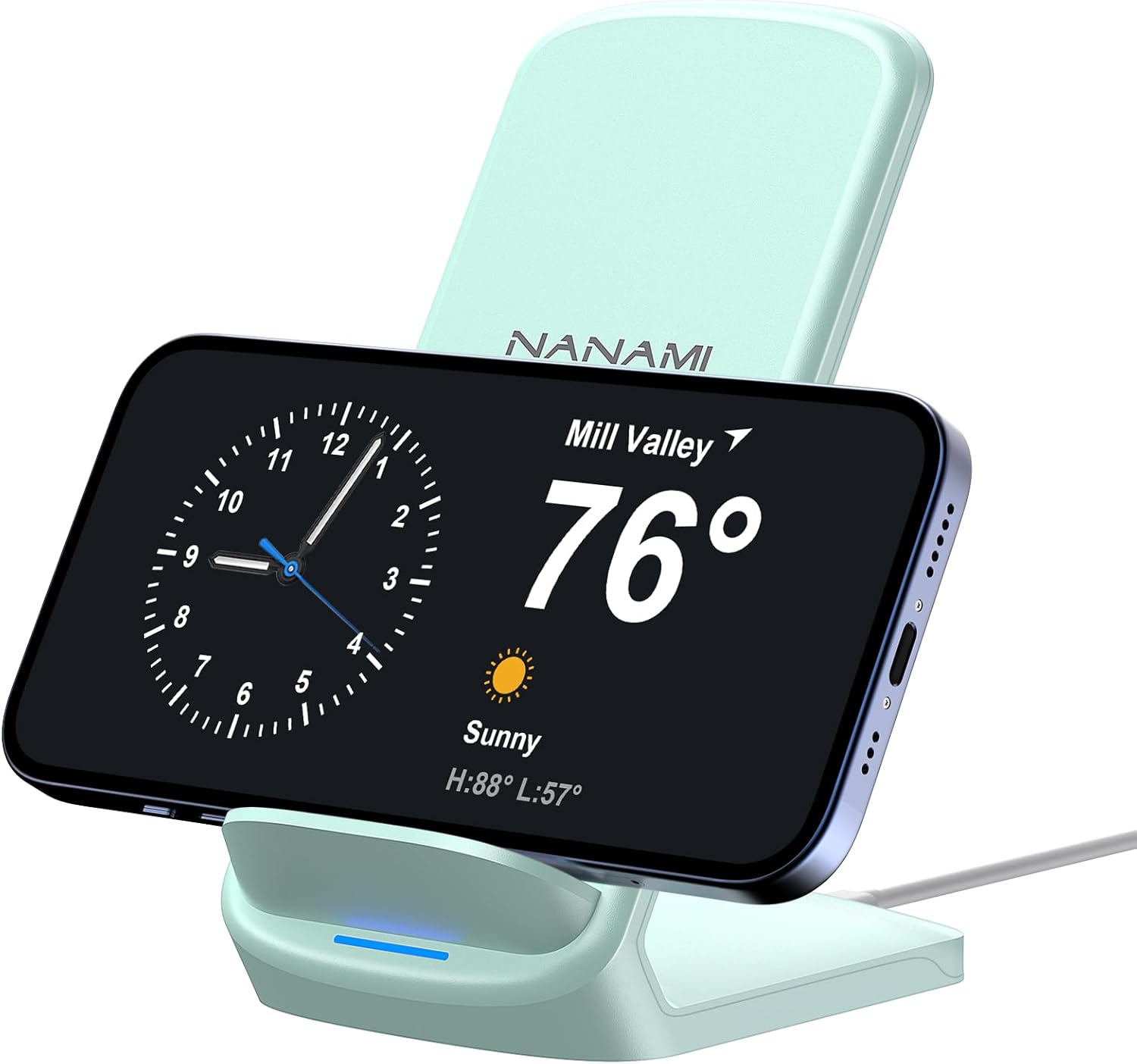 NANAMI Fast Wireless Charging Stand – Qi-Certified Vertical Charger for Samsung Galaxy S25/S24/S23 & iPhone 17/16/15 | Desk-Friendly, Silent, Sleek & Perfect for Gaming Stations & Offices