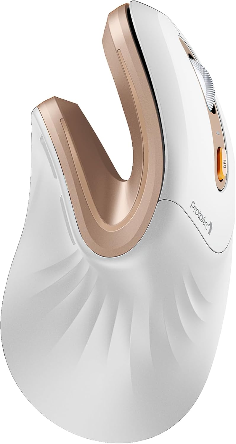 EM11 NL Ergonomic Vertical Mouse – Bluetooth & 2.4G, Rechargeable, 3-Device Multi-Connection, Adjustable DPI, Quiet Click – For Windows, Mac, and Android