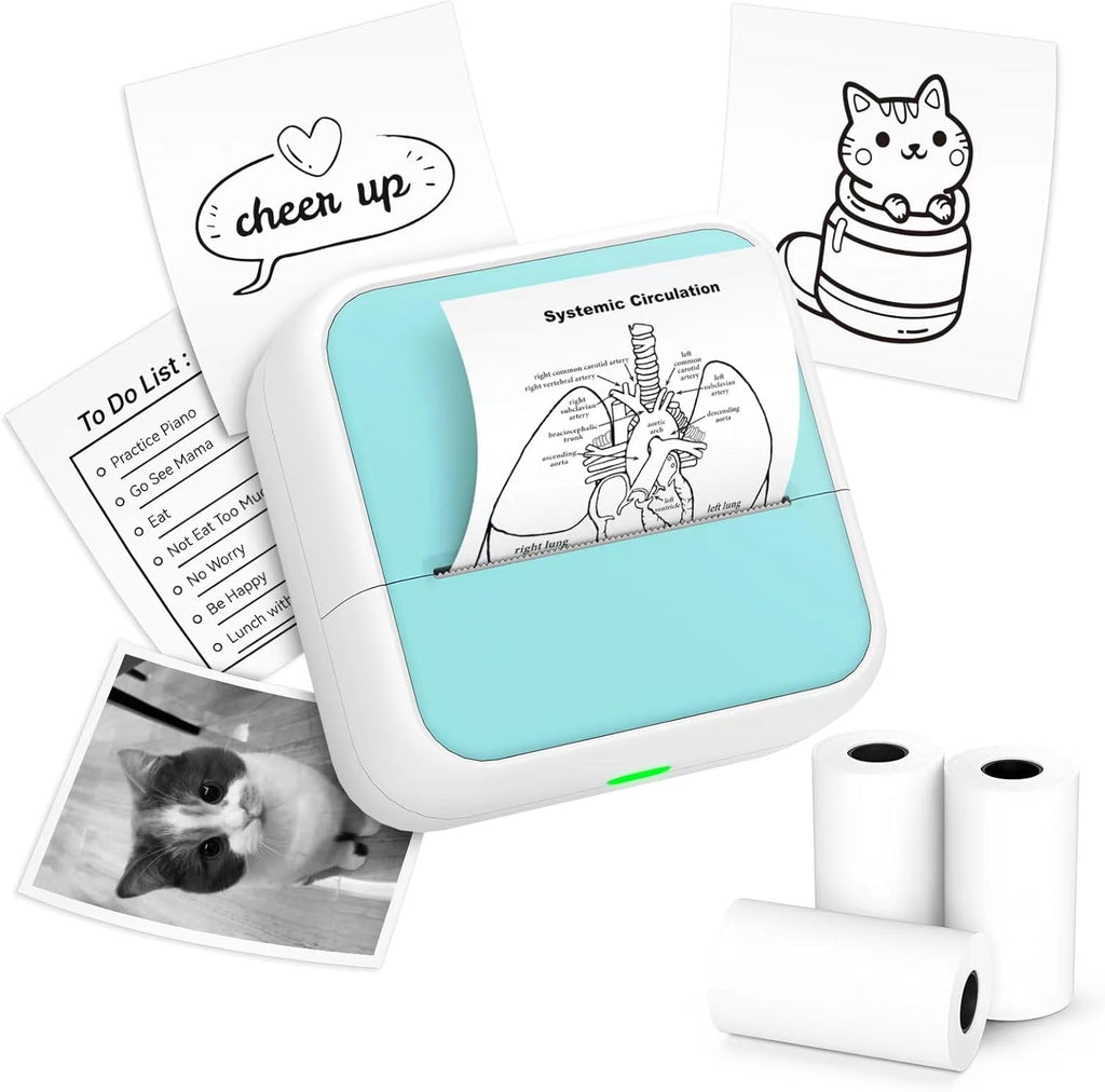 Mini Sticker Printer – Portable Bluetooth Thermal Printer with Sticker Rolls | Inkless PrintPods for Journaling, DIY Notes, Labeling & Gifting | Fun Pocket Gadget for iPhone & Android