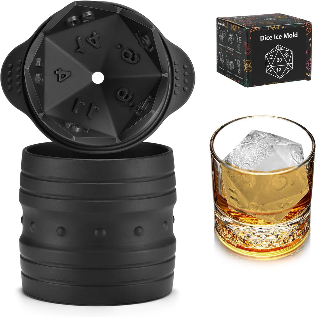 D20 Dice Ice Mold – Large Silicone D&D Ice Cube Tray for Whiskey, Cocktails & Game Night | Geek Findings Exclusive