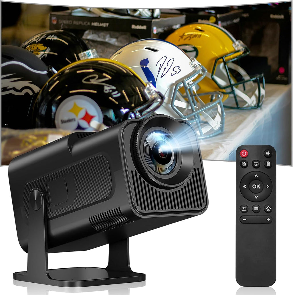 🎥 Mini Smart Projector with WiFi 6 & Bluetooth 5.2 – Portable 150” 1080P Full HD Projector with 4K Support, Auto Keystone, Android 11, and 180° Rotation | Perfect for Gaming Rooms, Offices & Outdoor Movie Nights