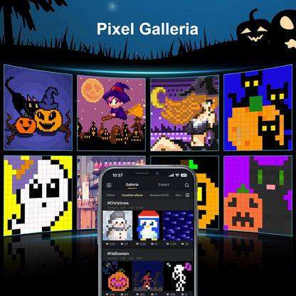Pixoo - Pixel Art Digital Picture Frame with 16X16 LED Display APP Control - Cool Animation Frame Wall/Desk Mount for Gaming Room & Bedside Table -Black