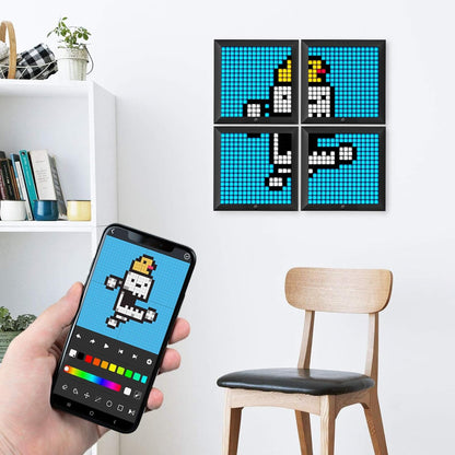 Pixoo - Pixel Art Digital Picture Frame with 16X16 LED Display APP Control - Cool Animation Frame Wall/Desk Mount for Gaming Room & Bedside Table -Black
