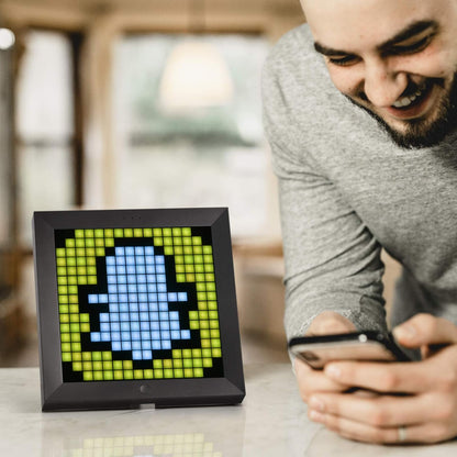 Pixoo - Pixel Art Digital Picture Frame with 16X16 LED Display APP Control - Cool Animation Frame Wall/Desk Mount for Gaming Room & Bedside Table -Black