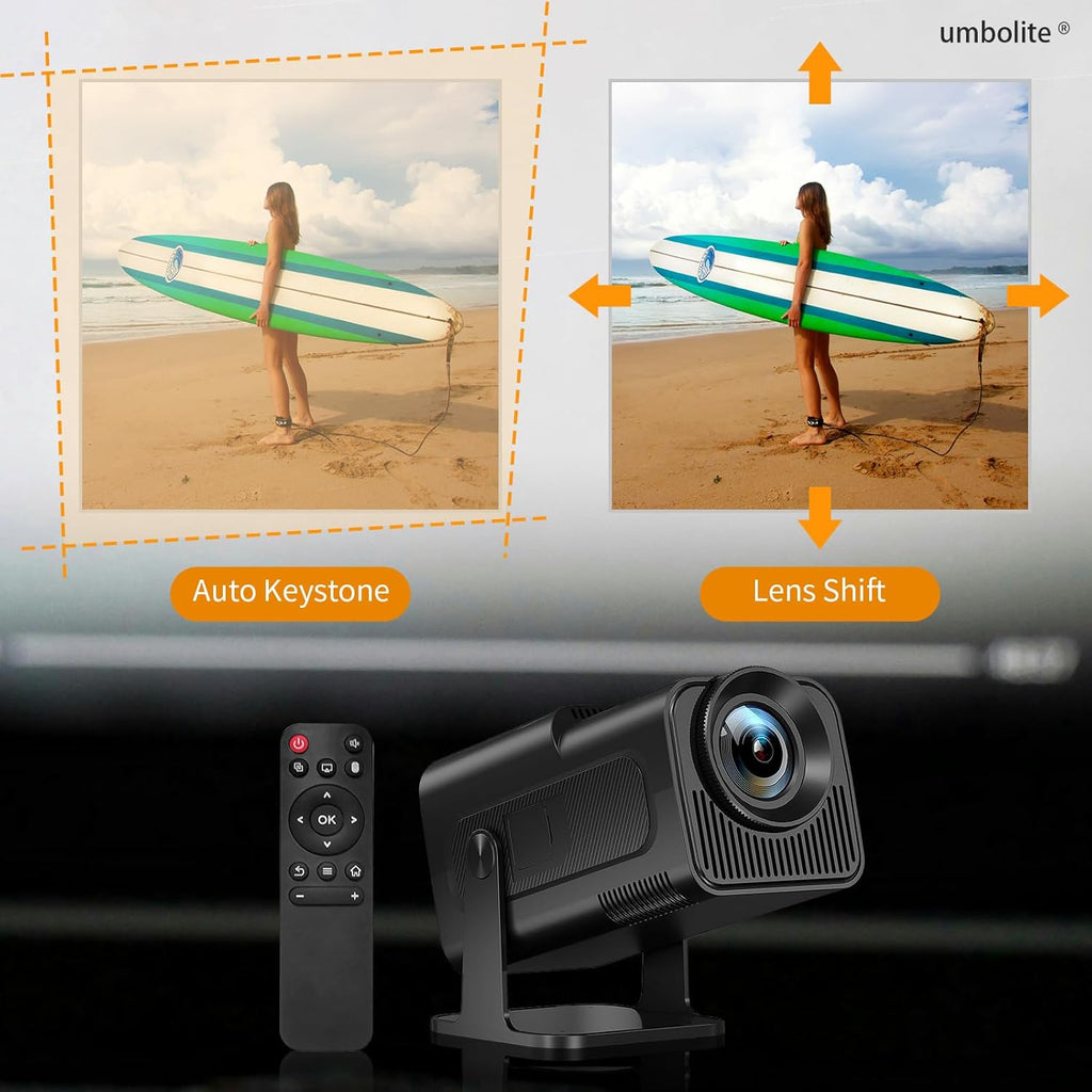 🎥 Mini Smart Projector with WiFi 6 & Bluetooth 5.2 – Portable 150” 1080P Full HD Projector with 4K Support, Auto Keystone, Android 11, and 180° Rotation | Perfect for Gaming Rooms, Offices & Outdoor Movie Nights