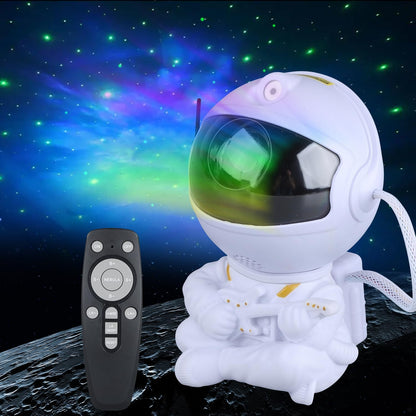 🌌 Astronaut Galaxy Projector – 8-Mode Star Light with Remote | 270° Adjustable Cosmic Nebula Lamp for Gaming Desks, Offices & Home Theaters