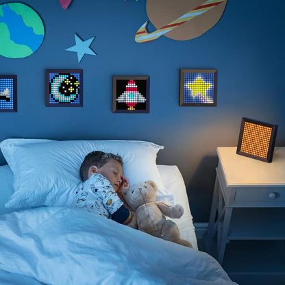 Pixoo - Pixel Art Digital Picture Frame with 16X16 LED Display APP Control - Cool Animation Frame Wall/Desk Mount for Gaming Room & Bedside Table -Black