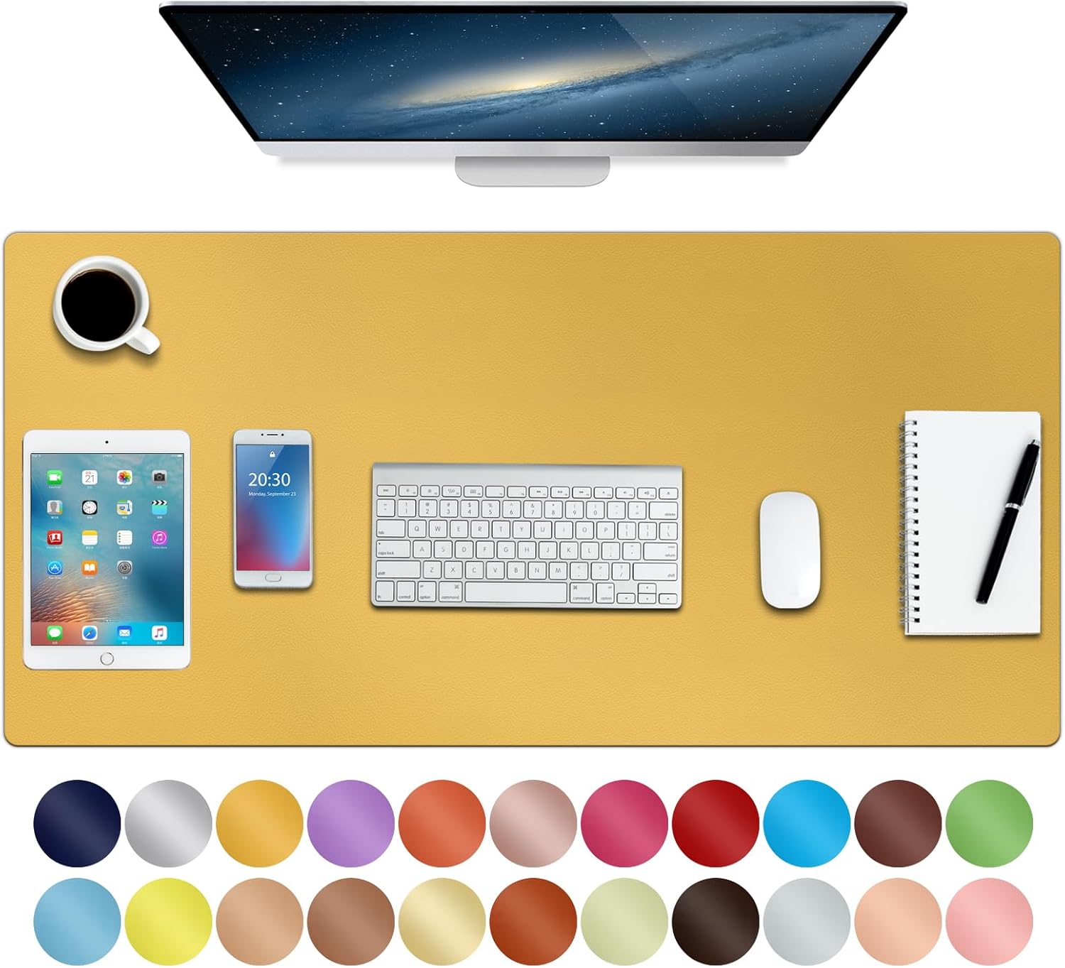 🖋️ Premium Leather Desk Pad (30" x 14") – Non-Slip, Waterproof, Multi-Use Desk Mat for Work, Study & Style