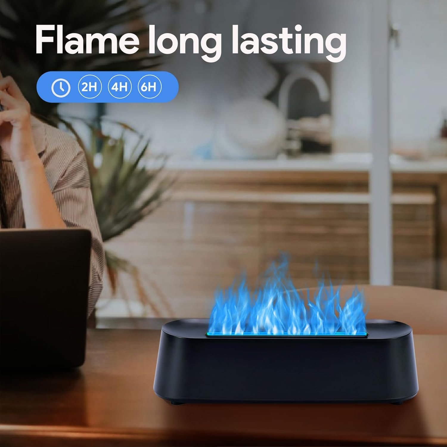🔥7-Color Flame Essential Oil Diffuser with Remote – Ambient LED Fire Humidifier for Game Rooms, Offices & Bedrooms | 250ml Aromatherapy Diffuser with Timer & Quiet Operation | Geek Findings