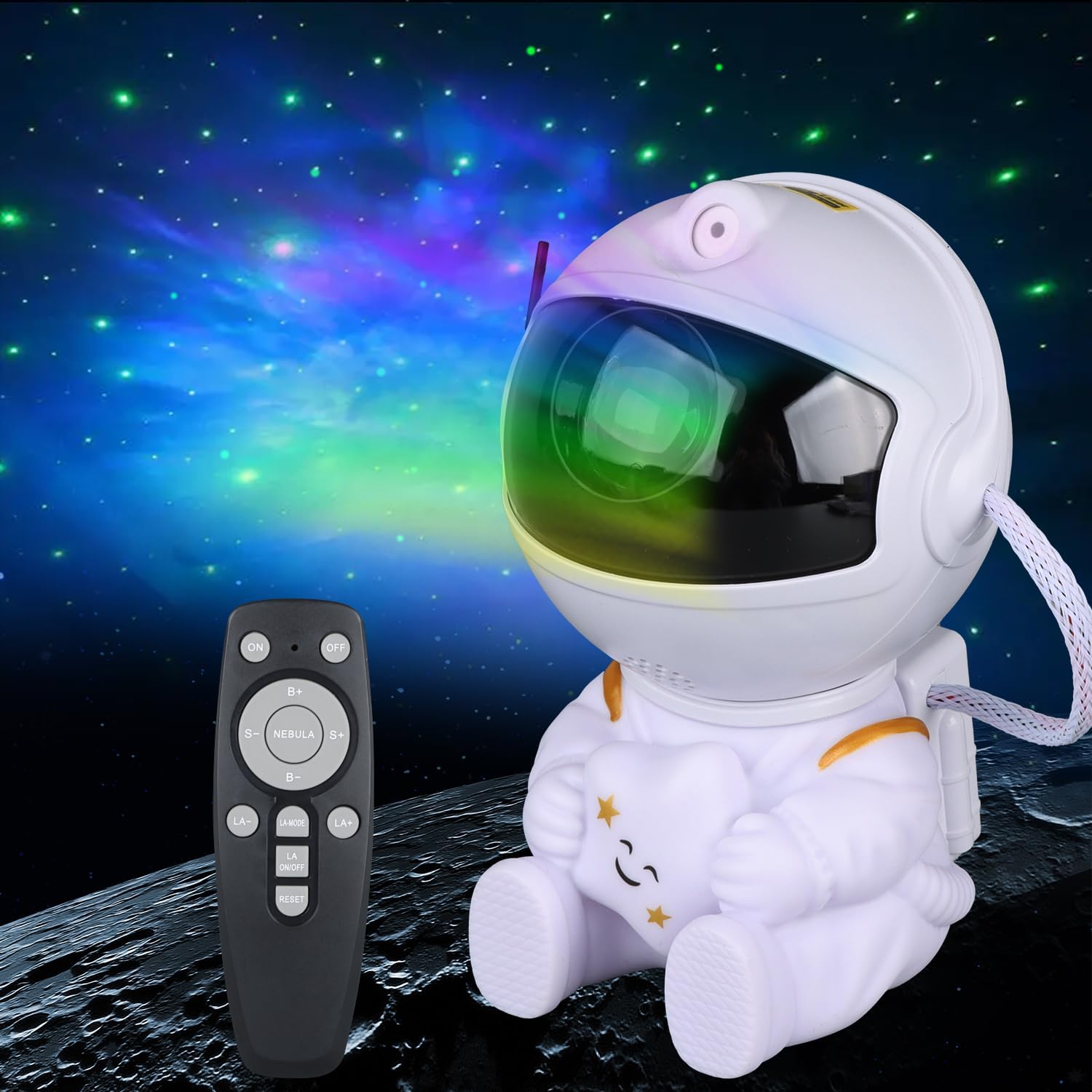 🌌 Astronaut Galaxy Projector – 8-Mode Star Light with Remote | 270° Adjustable Cosmic Nebula Lamp for Gaming Desks, Offices & Home Theaters