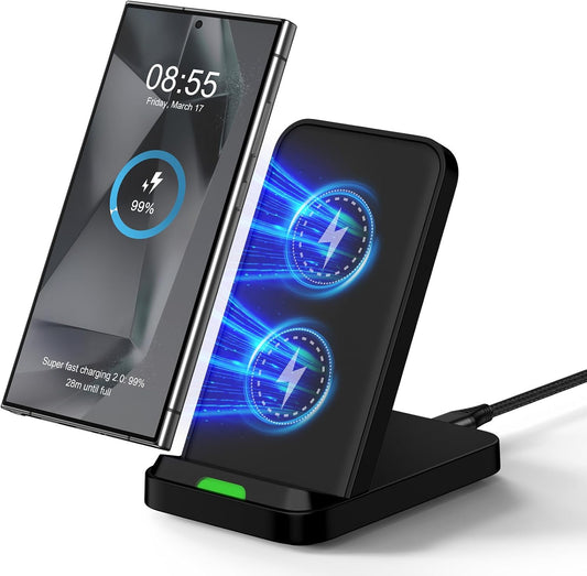 ⚡️ 15W Wireless Fast Charging Stand – Smart Android & iPhone Charger for Desk | Vertical & Horizontal Dock for Samsung Galaxy S25/S24, Pixel 9/8, iPhone 16/15/14 Series | Ideal for Game Rooms & Offices