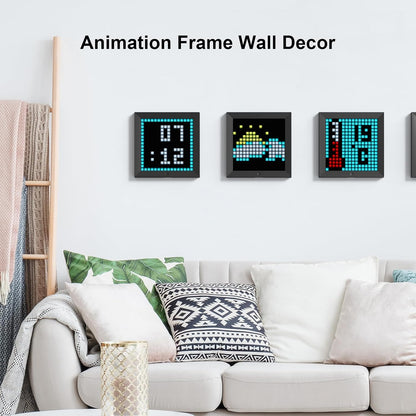 Pixoo - Pixel Art Digital Picture Frame with 16X16 LED Display APP Control - Cool Animation Frame Wall/Desk Mount for Gaming Room & Bedside Table -Black