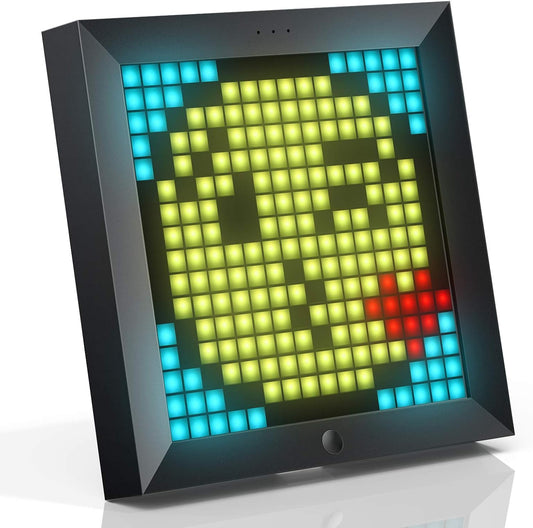 Pixoo - Pixel Art Digital Picture Frame with 16X16 LED Display APP Control - Cool Animation Frame Wall/Desk Mount for Gaming Room & Bedside Table -Black