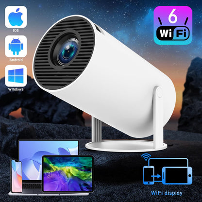 🎥 HY300 PRO Mini Smart Projector – 4K Support, Android 11, WiFi 6 & Bluetooth | Portable HD Projector for Gamers, Offices & Tech Enthusiasts