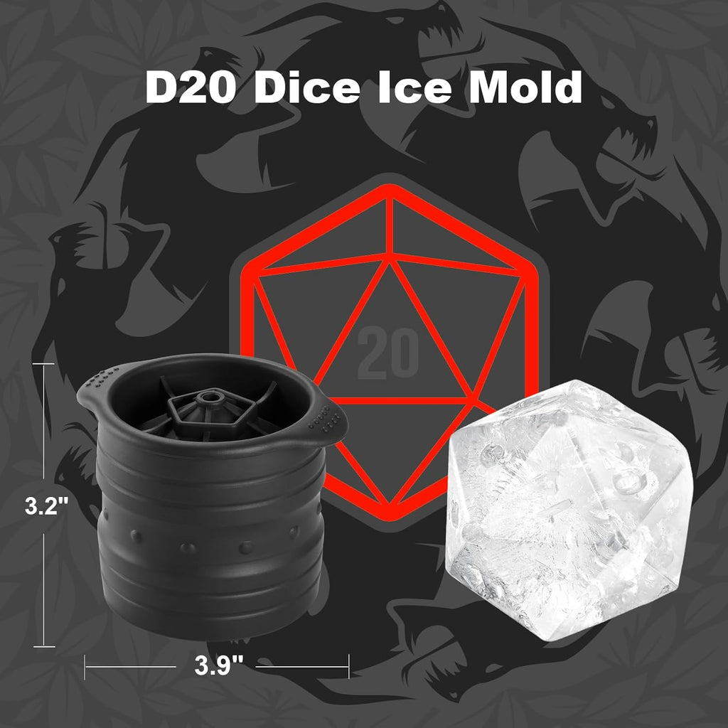 D20 Dice Ice Mold – Large Silicone D&D Ice Cube Tray for Whiskey, Cocktails & Game Night | Geek Findings Exclusive