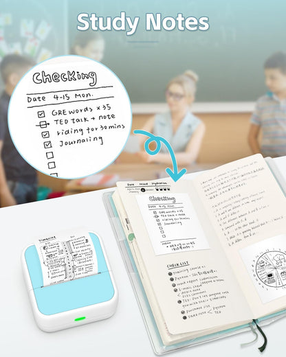 Mini Sticker Printer – Portable Bluetooth Thermal Printer with Sticker Rolls | Inkless PrintPods for Journaling, DIY Notes, Labeling & Gifting | Fun Pocket Gadget for iPhone & Android