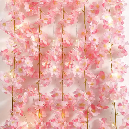 🌸Cherry Blossom Fairy String Lights – 2M 20 LEDs | Cozy, Whimsical Decor for Gaming Stations, Offices & Celebrations