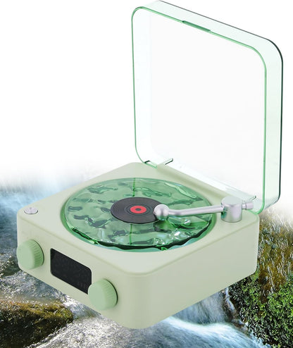 🎛️ Retro Vinyl Record Player-Style Bluetooth Speaker with White Noise & RGB Light - Geeky Audio for Bedroom, Desk & Chill Zones 