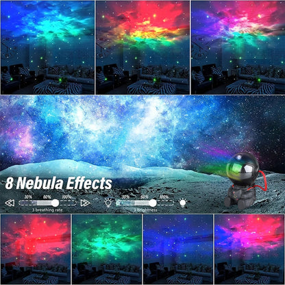 🌌 Astronaut Galaxy Projector – 8-Mode Star Light with Remote | 270° Adjustable Cosmic Nebula Lamp for Gaming Desks, Offices & Home Theaters