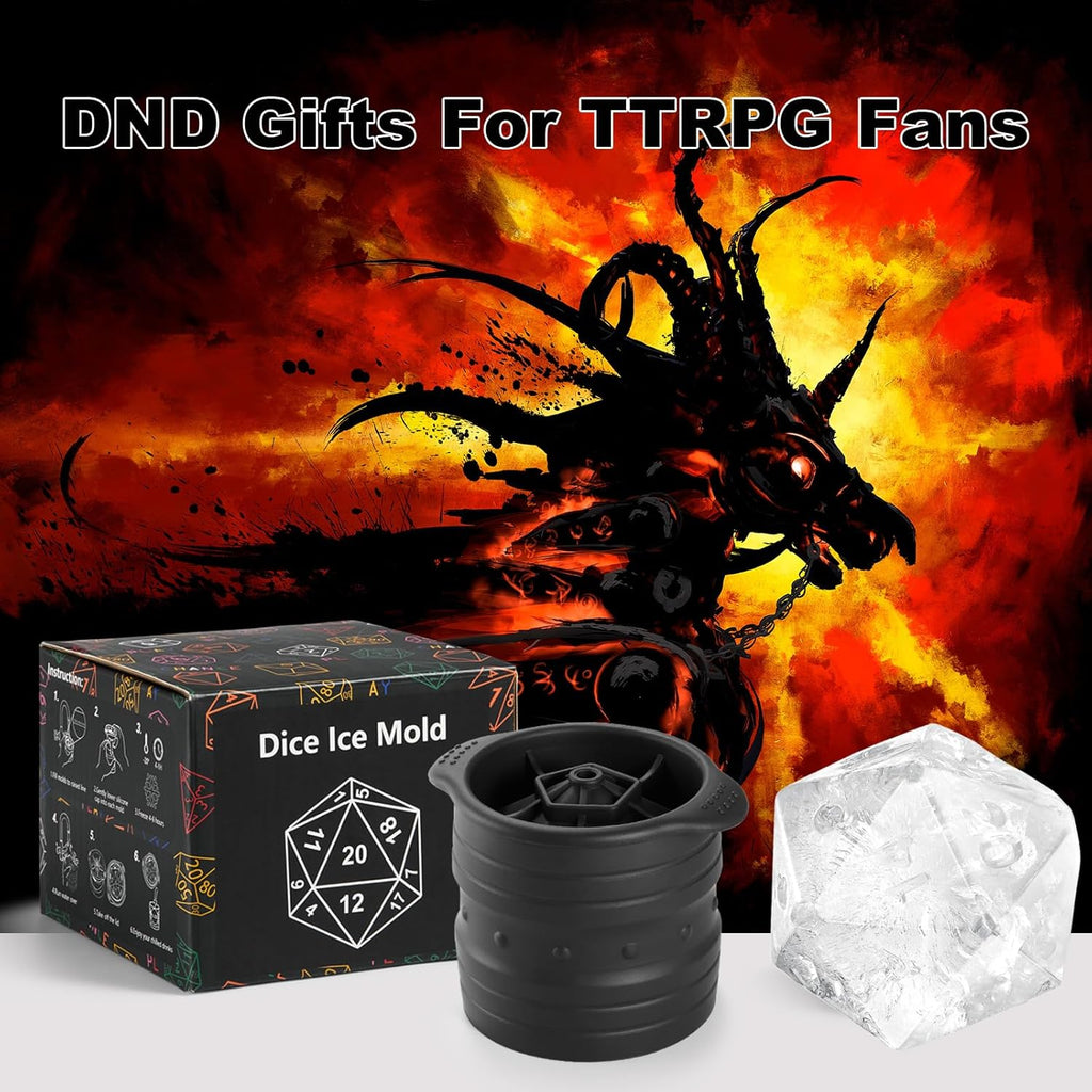 D20 Dice Ice Mold – Large Silicone D&D Ice Cube Tray for Whiskey, Cocktails & Game Night | Geek Findings Exclusive