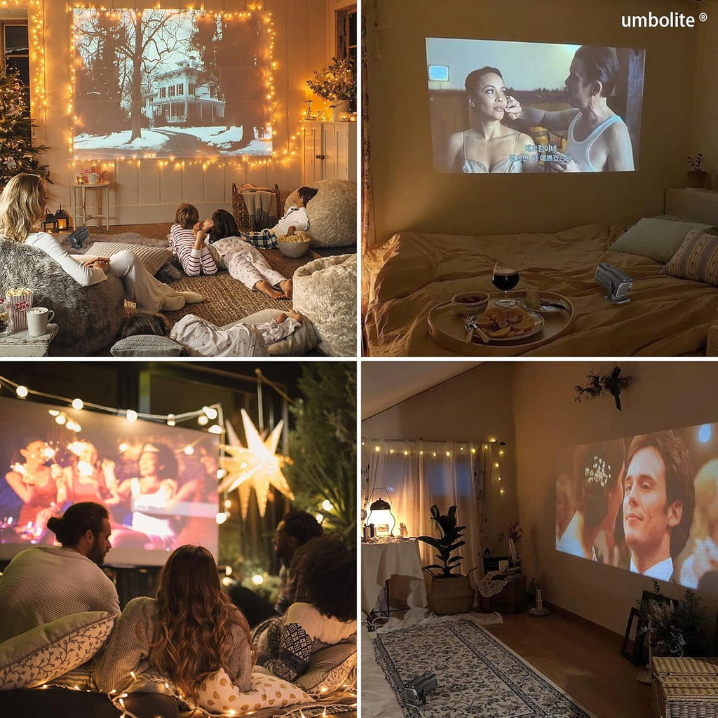 🎥 Mini Smart Projector with WiFi 6 & Bluetooth 5.2 – Portable 150” 1080P Full HD Projector with 4K Support, Auto Keystone, Android 11, and 180° Rotation | Perfect for Gaming Rooms, Offices & Outdoor Movie Nights