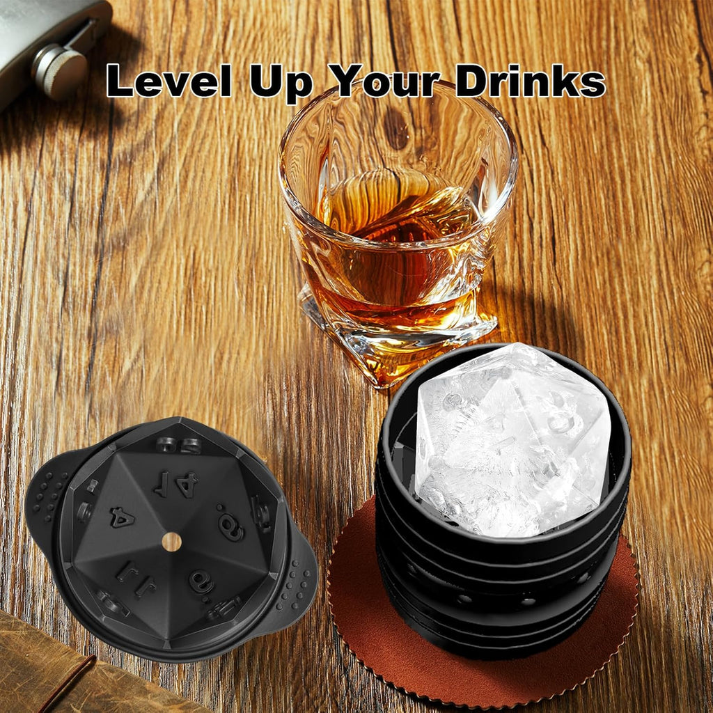 D20 Dice Ice Mold – Large Silicone D&D Ice Cube Tray for Whiskey, Cocktails & Game Night | Geek Findings Exclusive