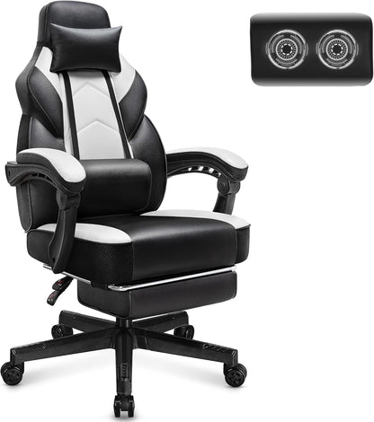 🎮 Ultimate Gaming Throne – Big & Tall Massage Chair with Footrest, Recliner Back, 360° Swivel & Ergonomic Comfort