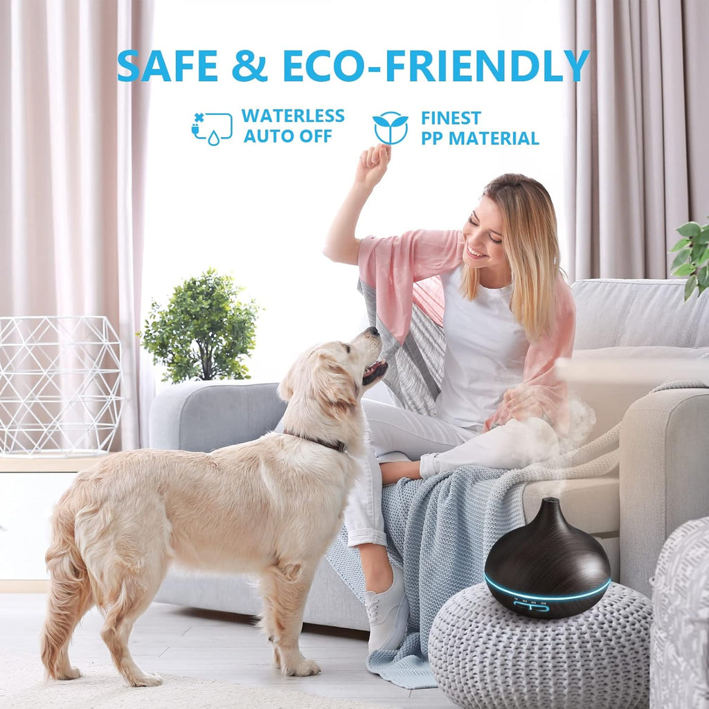 🕹️ 550ML Ultrasonic Essential Oil Diffuser with Remote – Cool Mist Aromatherapy Humidifier for Home, Game Room, Office & More | 7 LED Colors, Timer, Auto Shut-Off