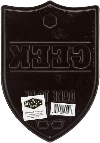 National Geek Society Embossed Metal Sign – Fun Geeky Wall Decor for Game Rooms, Offices & Workshops | Great Gift for Nerds & Tech Enthusiasts