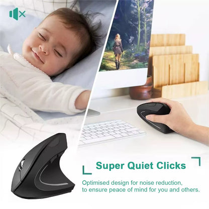 🖱️Ergonomic Vertical Wireless Mouse – 2.4GHz Optical with 6 Buttons & Adjustable DPI (800/1200/1600) | Comfortable Design for PC, Laptop & Office Use