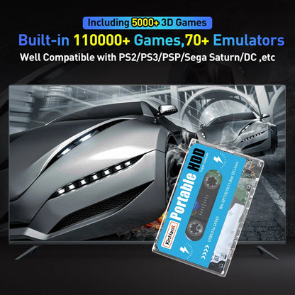 KINHANK Super Console 500G Gaming HDD 100000 Video Games 70 Emulators for DC/MAME/SS/NAOMI/PS2/PS1 Plug and Play Batocera OS