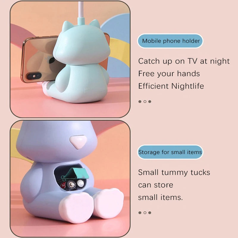 CatFlex LED Desk Lamp with Phone Holder – Cute Adjustable Study Light for Gaming Desks, Offices & Bedside Setups