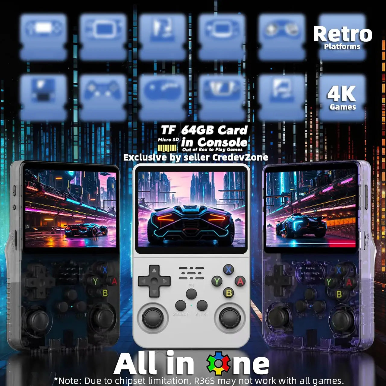 R36S Retro Handheld Game Console – 15,000+ Classic Games, 3.5” HD IPS Screen, Dual Joysticks, Linux System, Portable Retro Gaming Emulator