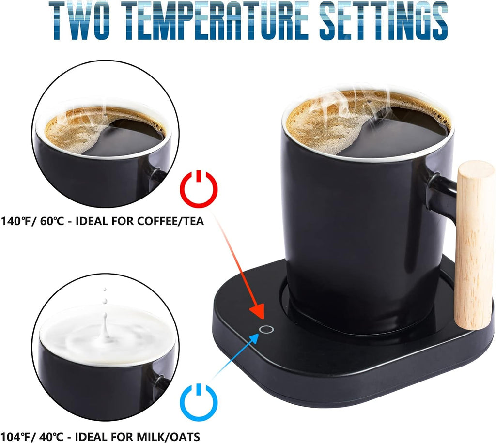 🔥 Smart Coffee Warmer & Mug Set – 14oz Cup with Temperature Control & Auto Shut-Off | Perfect for Gamers, Office Desks & Tech Lovers
