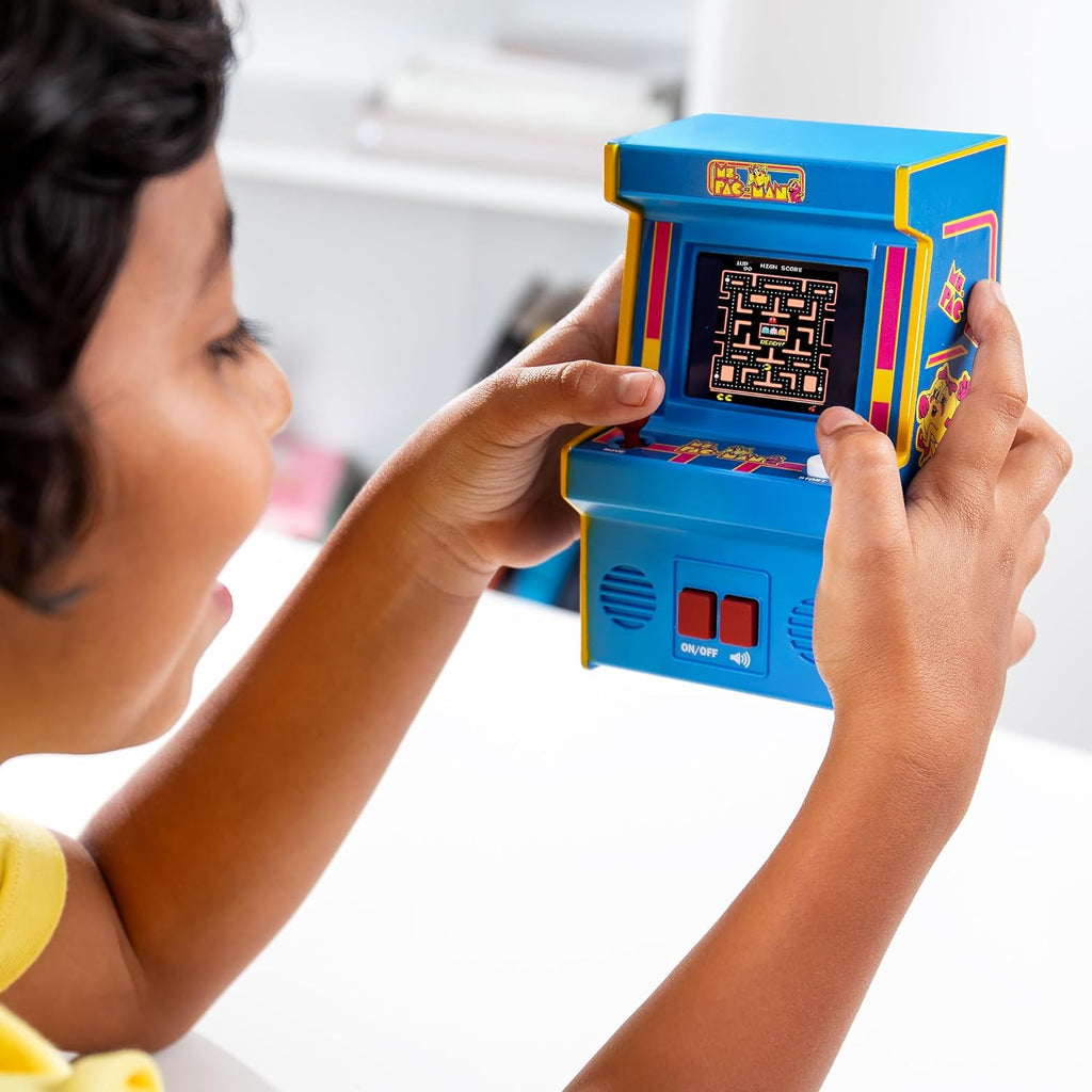 🎮 Ms. Pac-Man Retro Mini Arcade Game – Classic Handheld Electronic Console with Full Color Screen, Authentic 90s Gameplay | Perfect Gift for Kids & Collectors 