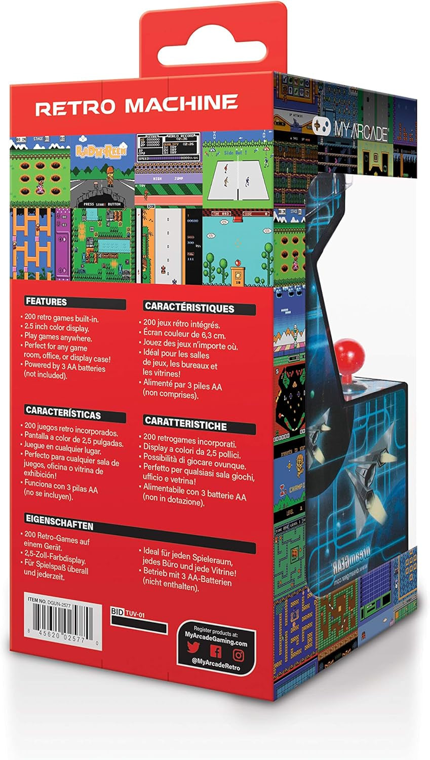 🕹️My Arcade Retro Mini Gaming Machine – 200 Built-In Classic Games | Miniature Arcade Cabinet with Joystick, Color Display, & Speaker – Battery Powered Portable Fun