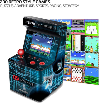 🕹️My Arcade Retro Mini Gaming Machine – 200 Built-In Classic Games | Miniature Arcade Cabinet with Joystick, Color Display, & Speaker – Battery Powered Portable Fun