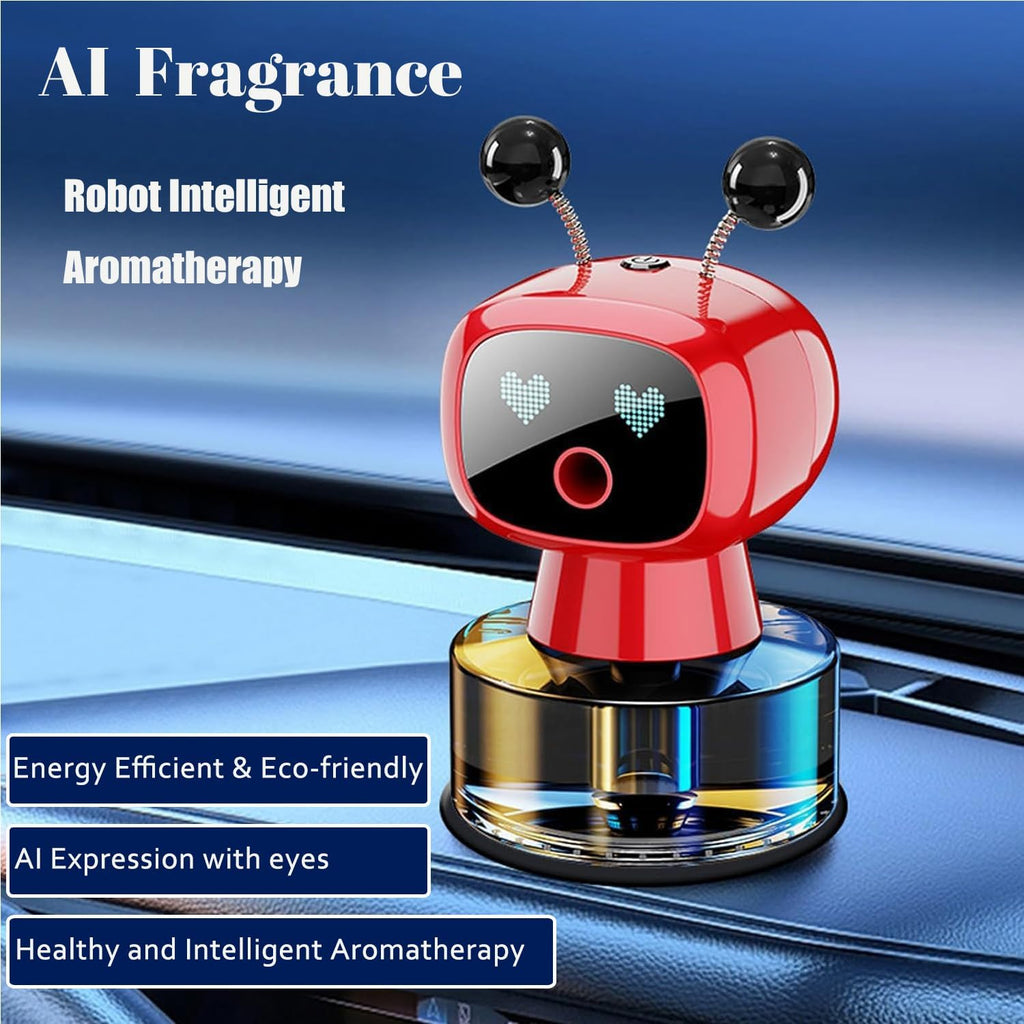 🤖Smart Robot Car Air Freshener – Intelligent Aromatherapy Diffuser with Vibration Sensor | Fine Mist Spray, 4 Modes, Refillable, USB Rechargeable