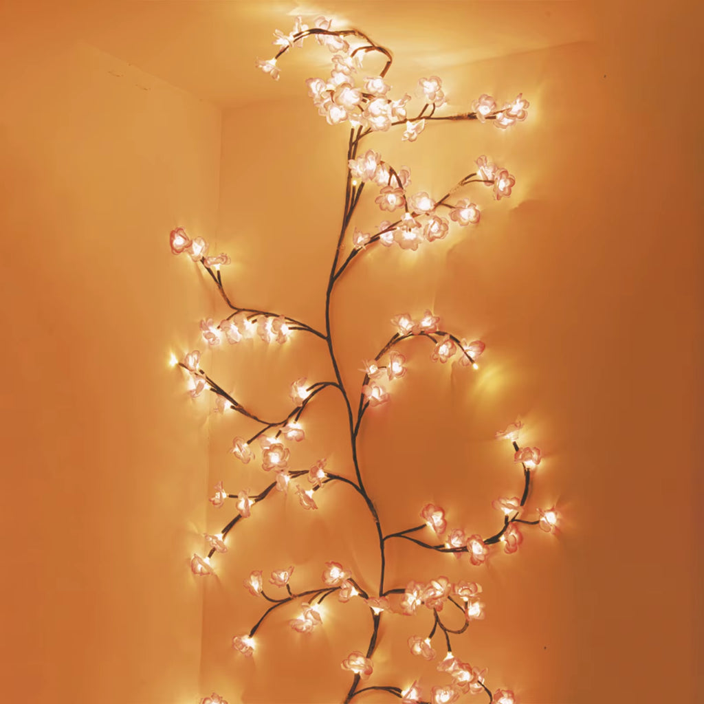🌸LED Cherry Blossom Branch Light – Remote Control | 8 Modes | DIY Flexible Design – Elegant Desktop & Wall Decor for Gaming Rooms, Offices & Bedrooms