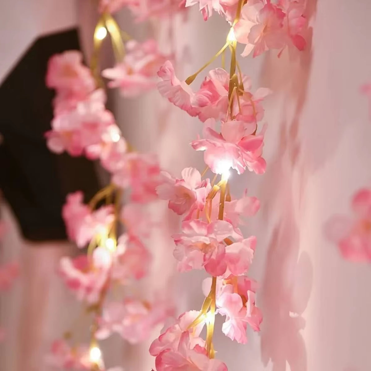 🌸Cherry Blossom Fairy String Lights – 2M 20 LEDs | Cozy, Whimsical Decor for Gaming Stations, Offices & Celebrations