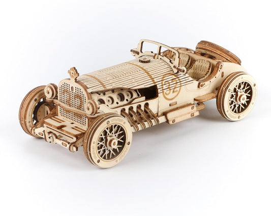 🏎️ ROKR 3D Wooden Grand Prix Car Puzzle | DIY Model Building Kit for Adults & Teens | Educational Brain Teaser, Desk Decor & Gift Idea | Mechanical Model Car Assembly