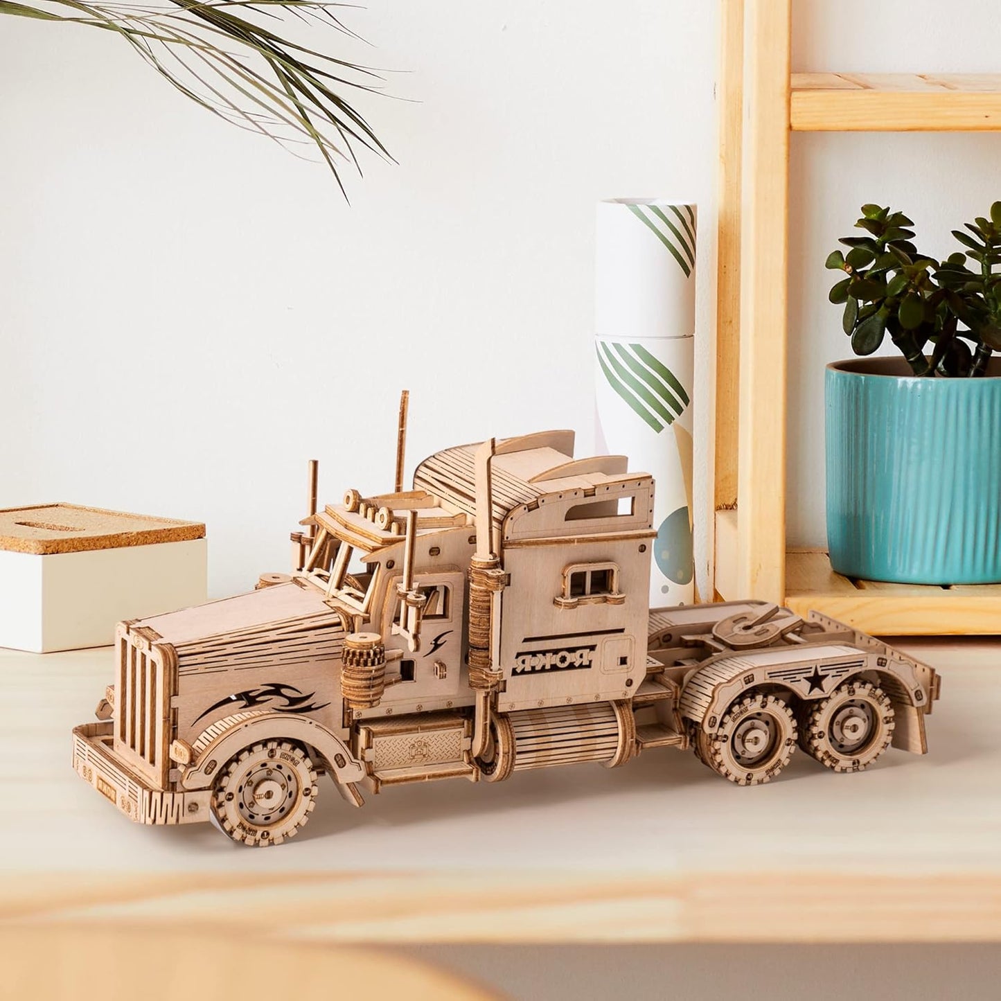 🏎️ ROKR 3D Wooden Grand Prix Car Puzzle | DIY Model Building Kit for Adults & Teens | Educational Brain Teaser, Desk Decor & Gift Idea | Mechanical Model Car Assembly